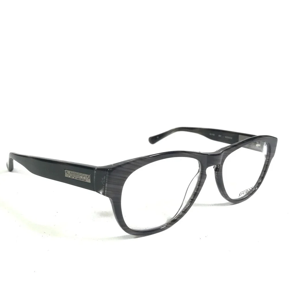 Guess Eyeglasses Frames GU1753 GRY Dark Purple Horn Round Full Rim 53-16-140